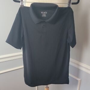 THE CHILDREN'S PLACE Boy's Black Uniform Performance Short‎ Sleeve Preppy Polo L